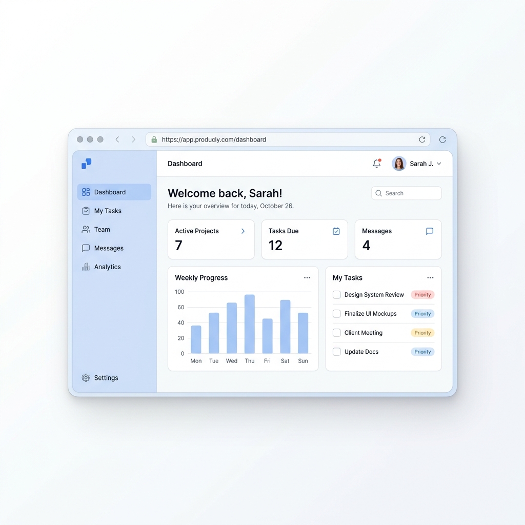 Contoh dashboard aman untuk Software Custom